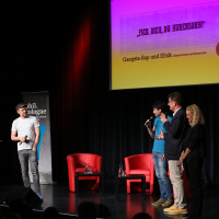 phil.cologne 2019: Hannes Loh, Stephan Versin, Jürgen Wiebicke und Sabine Dengel ©Ast/Juergens