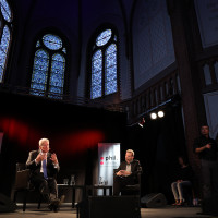 phil.COLOGNE 2023: 23.07.: Joachim Gauck: Erschütterungen. Was unsere Demokratie von außen und innen bedroht. Moderation: Joachim Frank ©Ast/Juergens