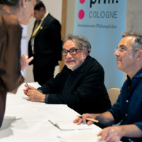 phil.COLOGNE 2024: 11.06. Zur Eröffnung der phil.COLOGNE: Israel. Ein Gespräch. Mit Navid Kermani und Natan Sznaider. Mod.: Wolfram Eilenberger. ©Hieronymus Rönneper