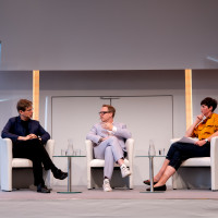 phil.COLOGNE 2025: 23.06. Mein Algorithmus und Ich. Markus Gabriel und Daniel Kehlmann über den Menschen im Zeitalter der KI. Mod.: Simone Miller ©Katja Tauber