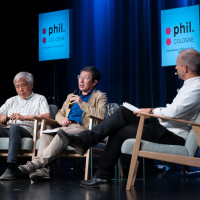 phil.COLOGNE 2025: 28.07.  Was hält Gesellschaften zusammen? Mit Xu Jilin und Daniel Leese. Übersetzung: Shi Ming ©Hieronymus Rönneper