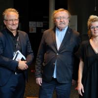 phil.cologne 2020: Cai Werntgen (Udo-Keller-Stiftung/Forum Humanum), Peter Sloterdijk und Svenja Flaßpöhler ©Ast/Juergens